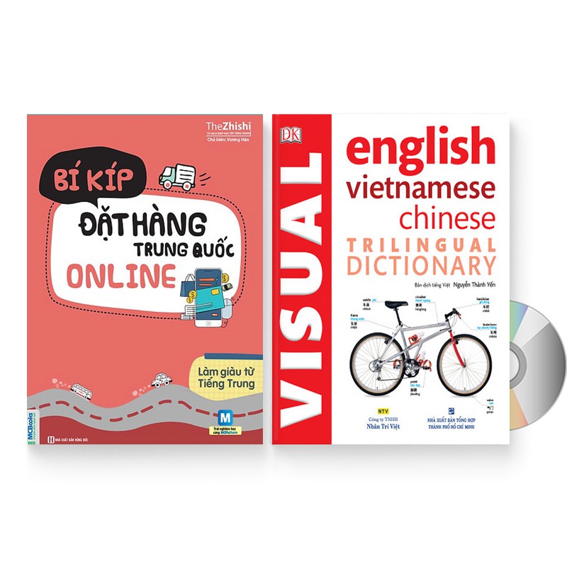 Sách - Combo 2 sách: Bí Kíp Đặt Hàng Trung Quốc Online + Từ điển hình ảnh Tam Ngữ Trung Anh Việt  + DVD quà tặng