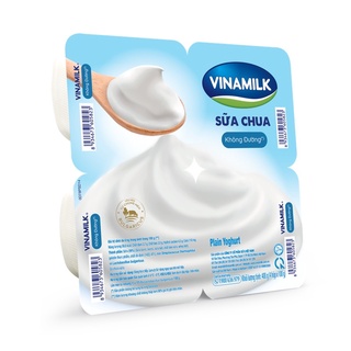 Sữa Chua Ăn Vinamilk Không Đường - 4hộp x 100g