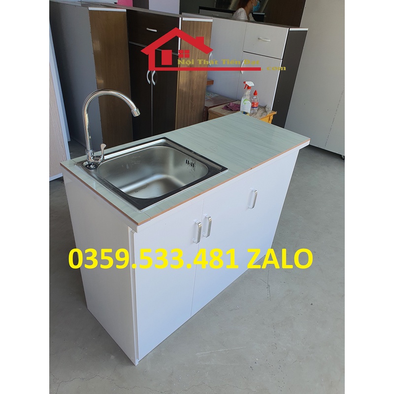 Tủ bếp Mini cao cấp - Tủ bếp nhựa Đài Loan có bồn rửa cao cấp