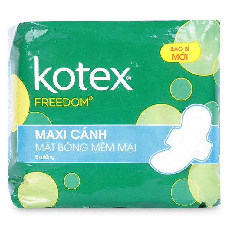 Combo 2 Băng Vệ Sinh Kotex Freedom Maxi Cánh 8 Miếng