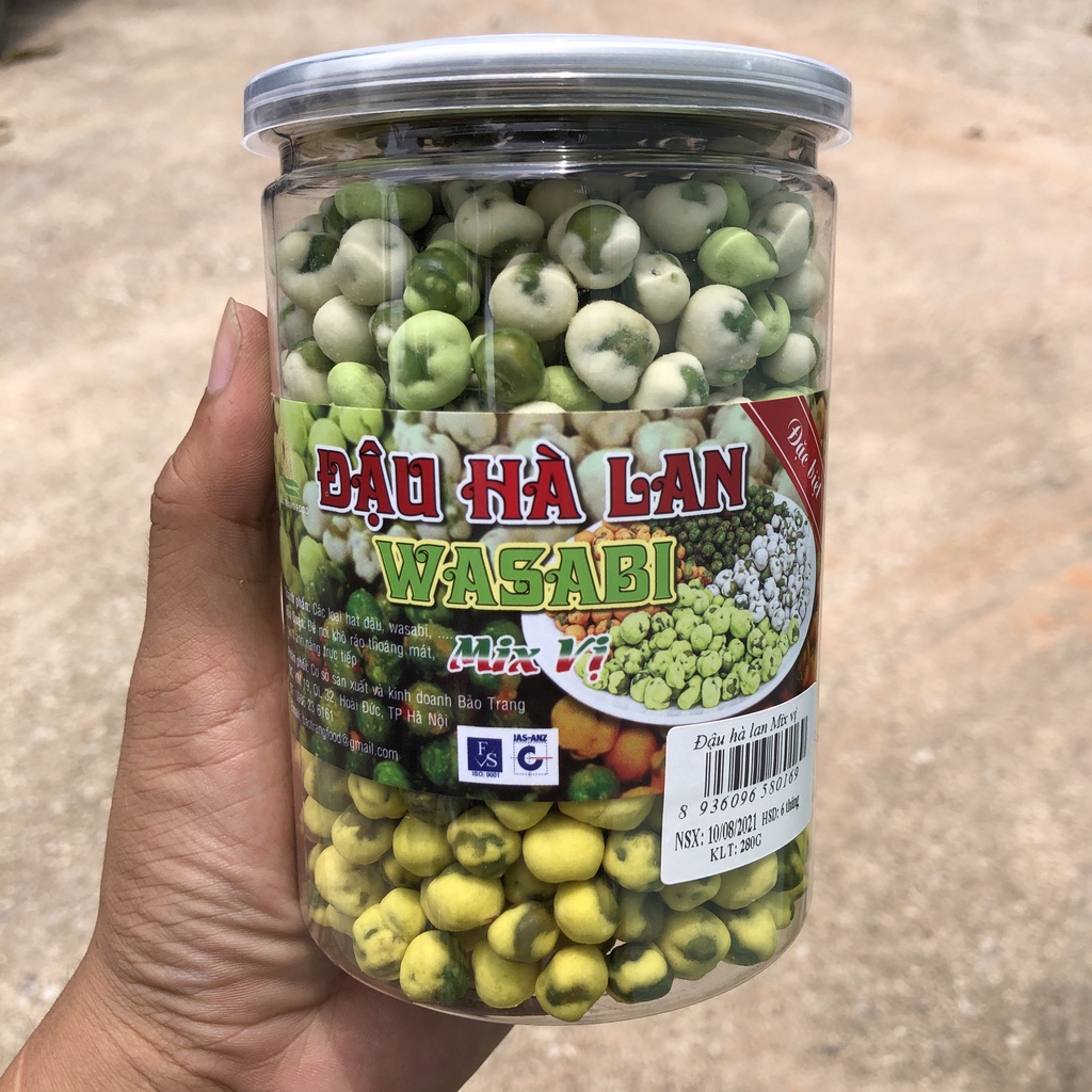 đậu hà lan wasabi Snack Mix Đậu phộng ăn liền hũ, pet 280g an toàn sạch sẽ thơm ngon đồ ăn IMI