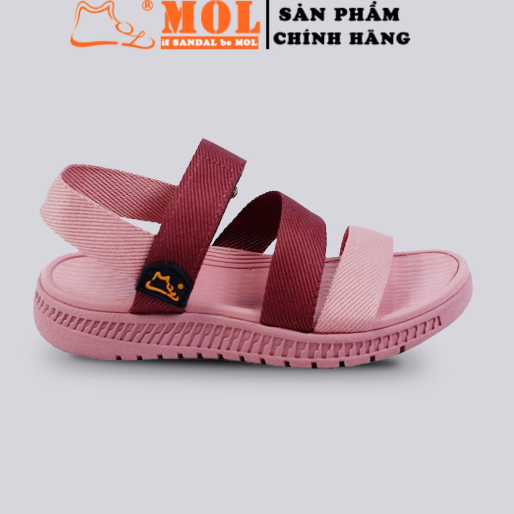 Giày sandal couple nam nữ quai ngang siêu nhẹ có quai hậu cố định cho cặp đôi mang đi học đi biển du lịch hiệu MOL MS2HP