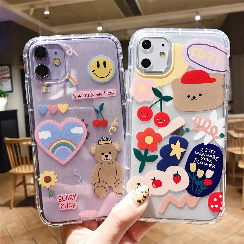 Ốp điện thoại họa tiết gấu đáng yêu cho iPhone11/11 Pro 11 Pro Max X XR XS XS MAX 6 7 8 Plus SE