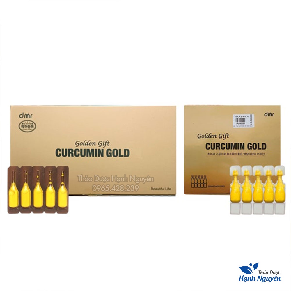 Tinh nghệ NANO CURCUMIN GOLD (đẹp da, giữ dáng, chống lão hóa) Hộp 100 ống - Thảo Dược Hạnh Nguyên