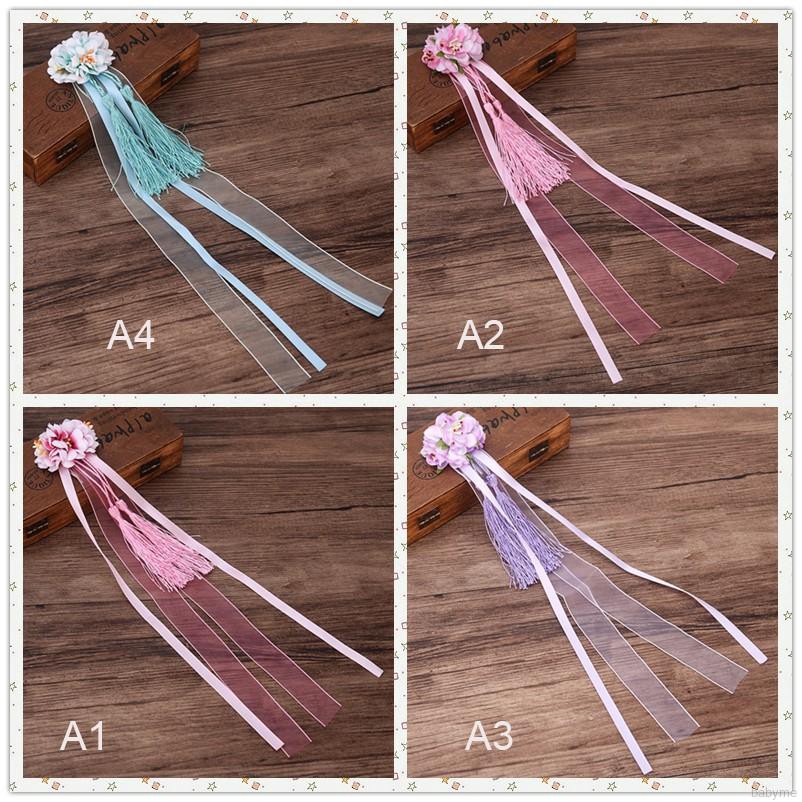 Kẹp tóc hình hoa phối tua rua độc đáo thời trang cho bé