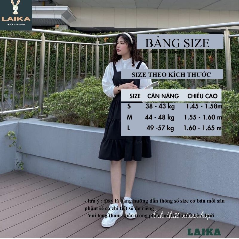 Set Áo Tay Bồng Kèm Váy 2 Dây Babydoll Phối Trắng Viền Thắt Nơ Cách Điệu, Set Váy Yếm 2 Dây Basic ULAZZANG - LAIKA