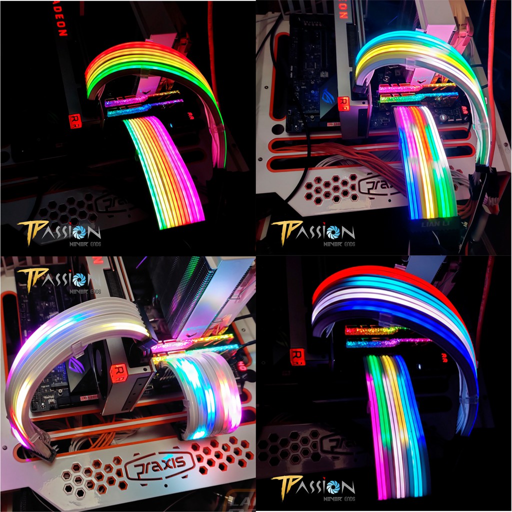 Dây nguồn nối dài LIAN LI Strimer Plus thế hệ thứ 2 RGB 24Pin, 2x8Pin, 3x8Pin VGA - LED ARGB Neon cực đẹp, sync Main/Hub
