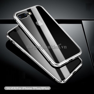 Ốp lưng cường lực 2 mặt hít nam châm iPhone 7 Plus, iPhone 8 Plus hãng LIKGUS Bạc