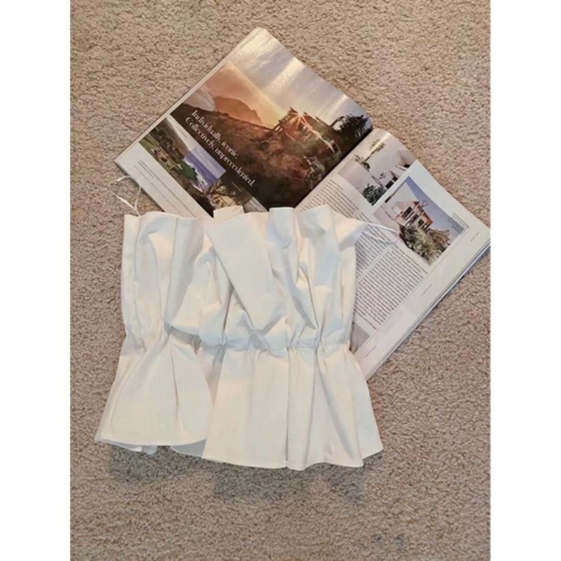 Áo ống nếp gấp có dây kéo sau phong cách - BB | BigBuy360 - bigbuy360.vn