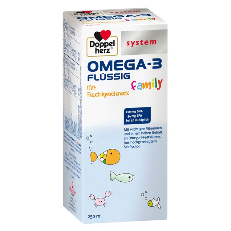 Siro OMEGA 3 Flussig Family Bổ Sung EPA, DHA & Vitamin Cho Trẻ Em Và Người Lớn, 250ml - TP056
