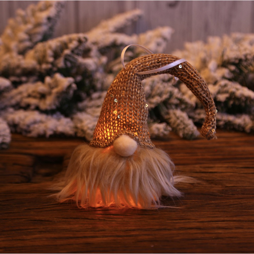Đèn trang trí giáng sinh noel hình búp bê ông già nhiều màu -  đèn treo cây thông