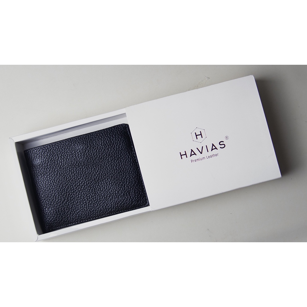 Zica HAVIAS ví ngang ngăn ảnh da bò thật Crossgrain cao cấp