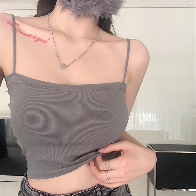 068219 Áo Hai Dây Dáng Ngắn Phong Cách Pháp
