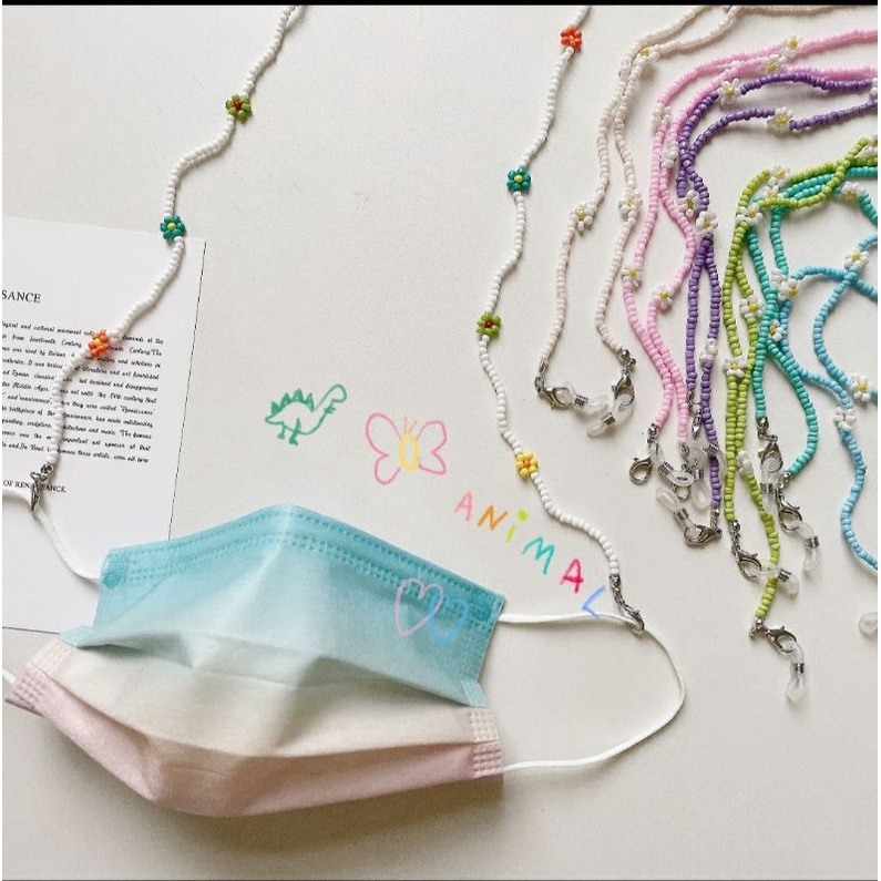 DÂY ĐEO KHẨU TRANG NHIỀU MÀU KẾT HOA XINH XỈU