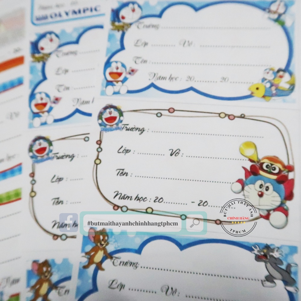 100 nhãn tập học sinh ô lớn có keo