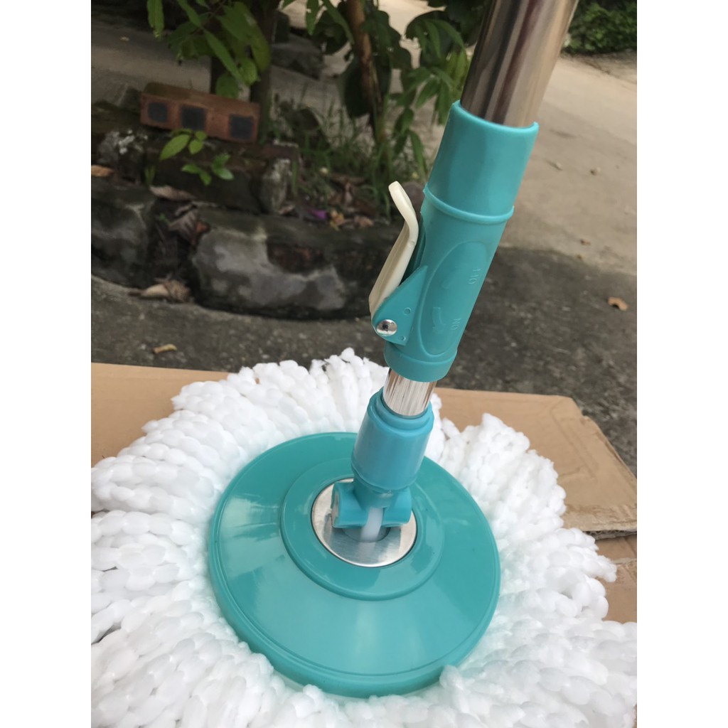 Bộ lau nhà 360 độ Happy Time thân inox chắc chắn tặng kèm miếng bông thay thế tiện lợi