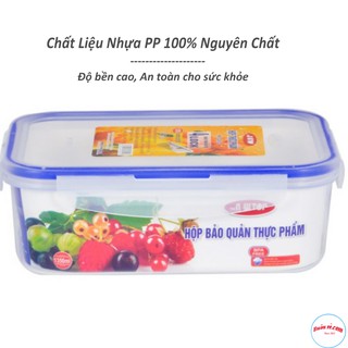 Bộ 2 hộp trữ đông - hộp đựng thực phẩm 4 khóa Song Long bảo quản thực phẩm an toàn (MS:2241)