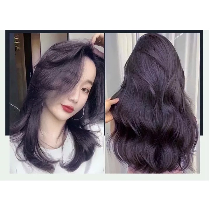 Thuốc Nhuộm Tóc Màu Tím Lavender Không Tẩy Tặng Oxi Trợ Nhuộm