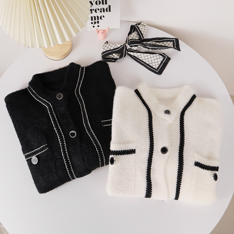Hàng Sẵn_ Áo khoác len cardigan nữ retro áo len dệt kim lười Nhật Bản