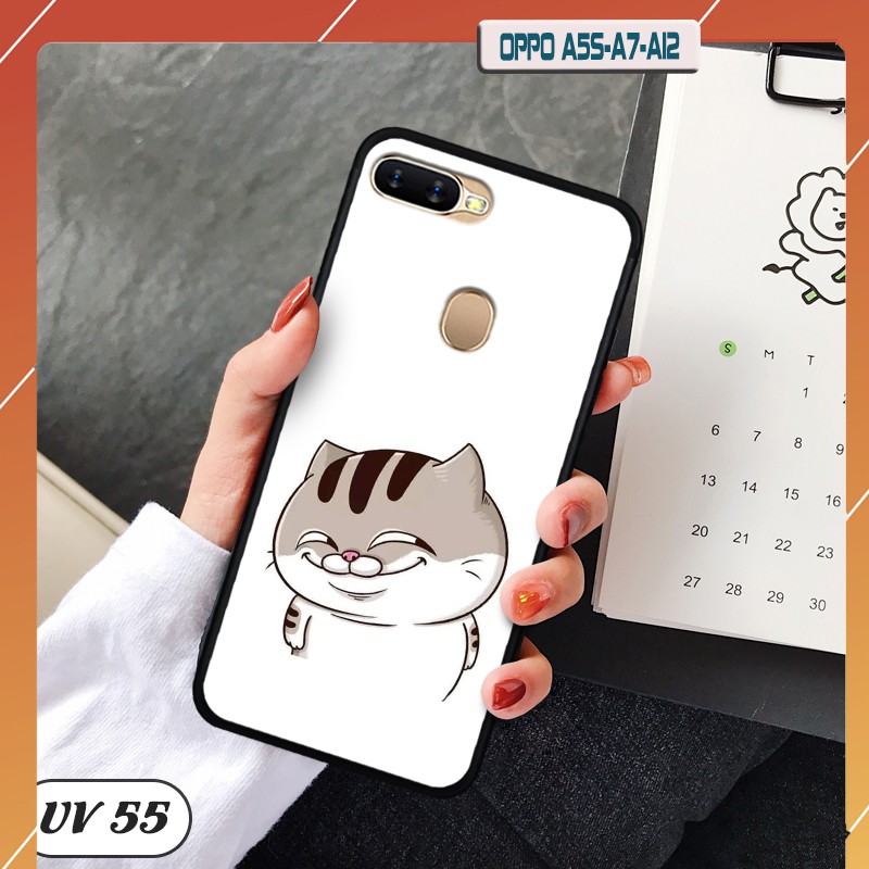 Ốp điện thoại OPPO A5S/ A7/ A12 lưng nhám viền cao su dẻo in hình
