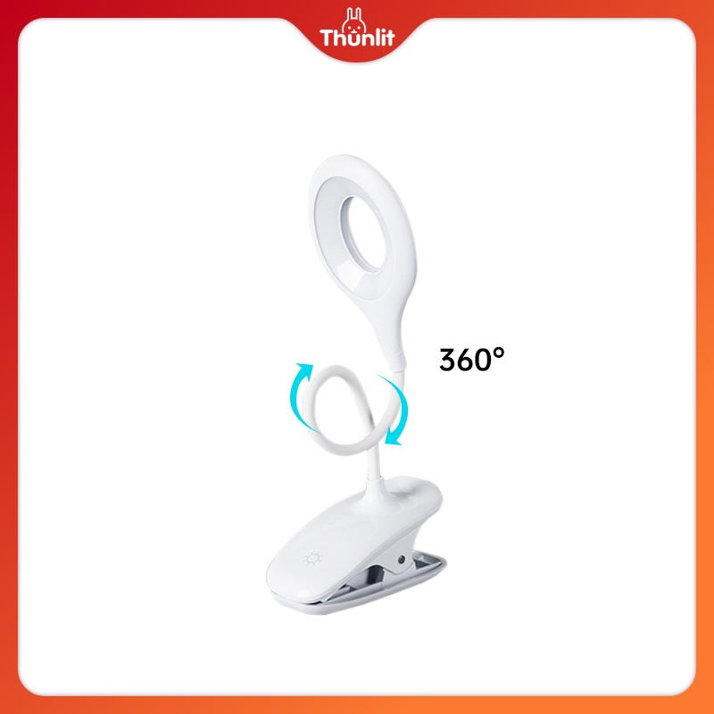 Đèn ngủ kẹp giường Thunlit siêu sáng sạc usb 1200mah có 3 chế độ sáng