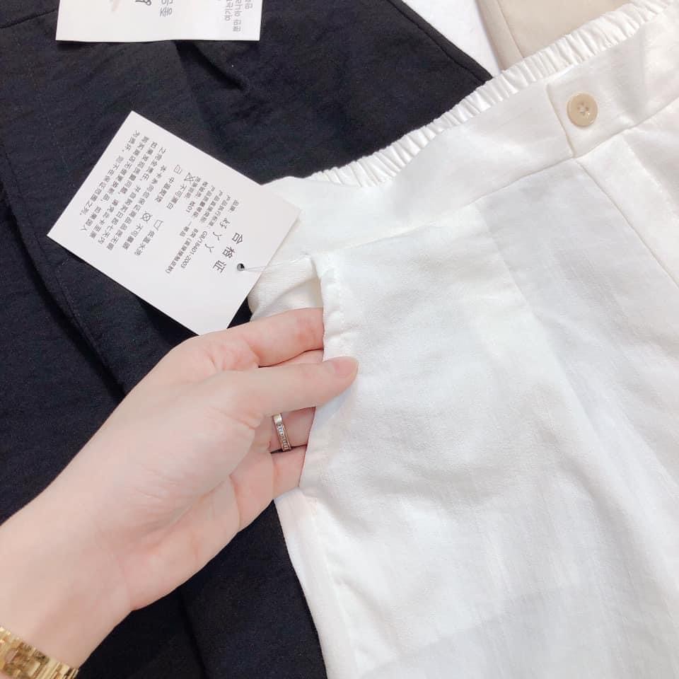 Quần Đũi dáng Baggy dành cho nữ, lưng thun cạp cao [FREE SHIP] dáng 9 tấc - Vải đũi xước
