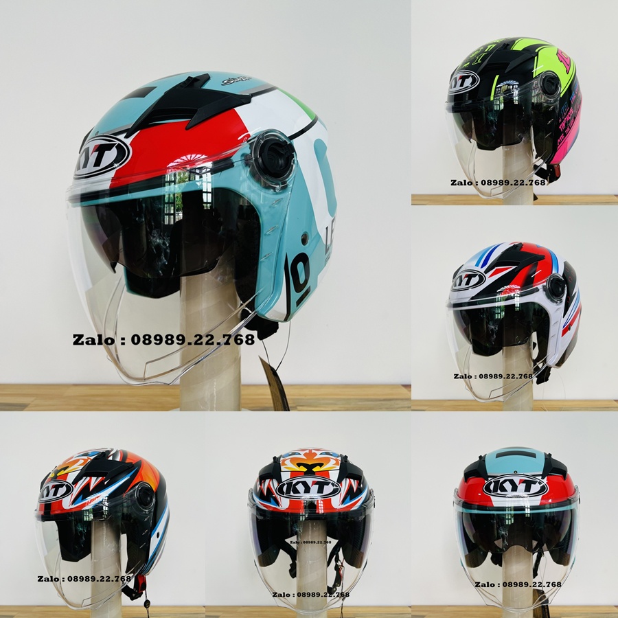 Mũ Bảo Hiểm 3/4 Royal M268 Tem Decal KYT - Hàng Chính Hãng