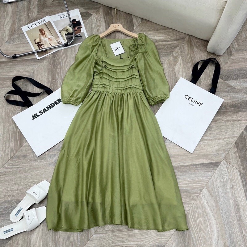 Set Tiểu Thư Váy 2 Dây Kèm Áo Khoác Ngoài Màu Xanh