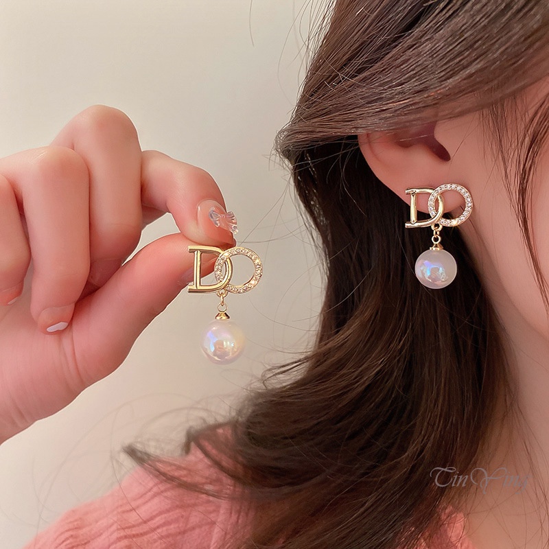 GETNOIVAS Khuyên Tai Kim Loại Đơn Giản Dễ Thương Thời Trang Cho Nữ