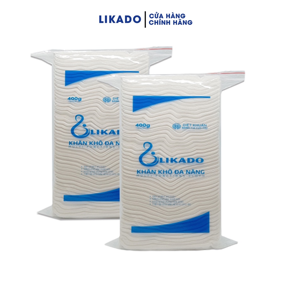 Khăn khô đa năng LIKADO 300g/400g cho bé mềm mịn không mùi, không chất bảo quản, không kích ứng