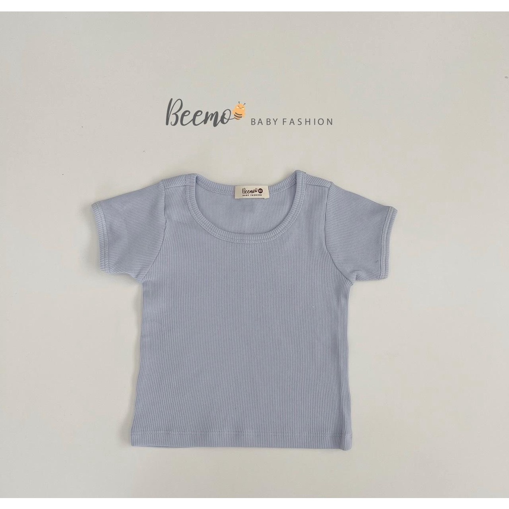 áo thun bé trai bé gái unisex ngắn tay trơn màu chất thun tăm mềm mịn, thoáng mát, bé thoải mái vận động