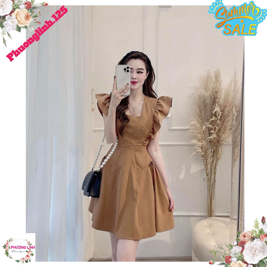 VÁY NÂU BÈO VAI ĐÁP NGỰC CHO NỮ | BigBuy360 - bigbuy360.vn