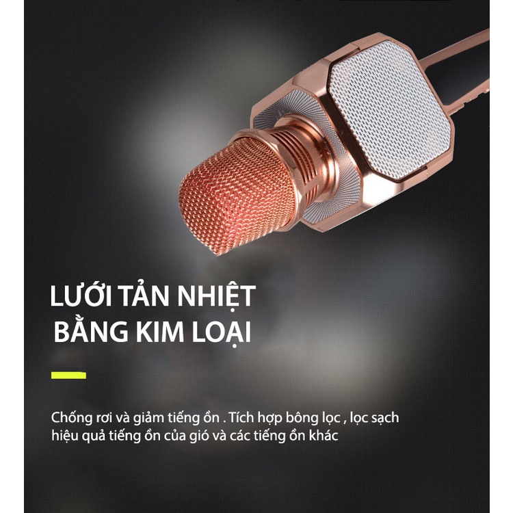 Micro karaoke không dây Floveme - SD10 loa bluetooth tích hợp micro hát karaoke, âm thanh trong, Bass khỏe