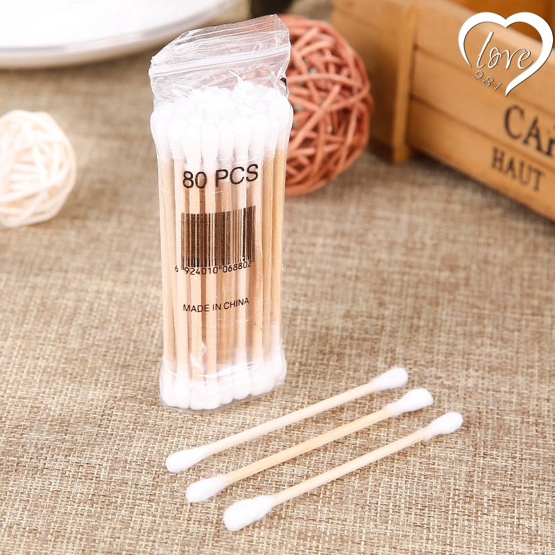 [Hàng mới về] Hộp 35 Tăm Bông Hai Đầu Kháng Khuẩn Dùng Một Lần Tiện Dụng