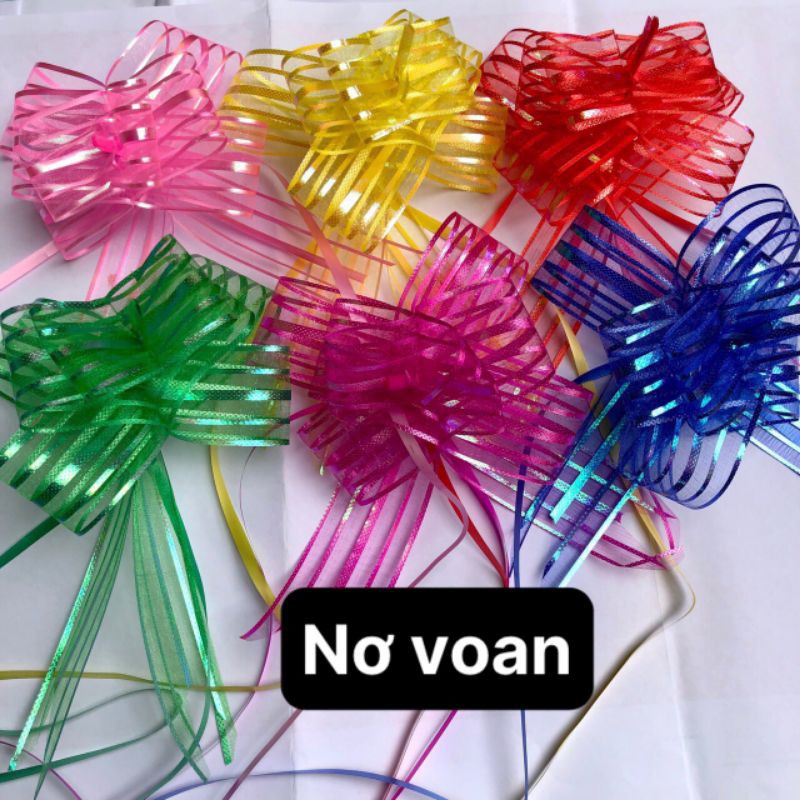 Combo gồm 10 cái nơ voan gói quà