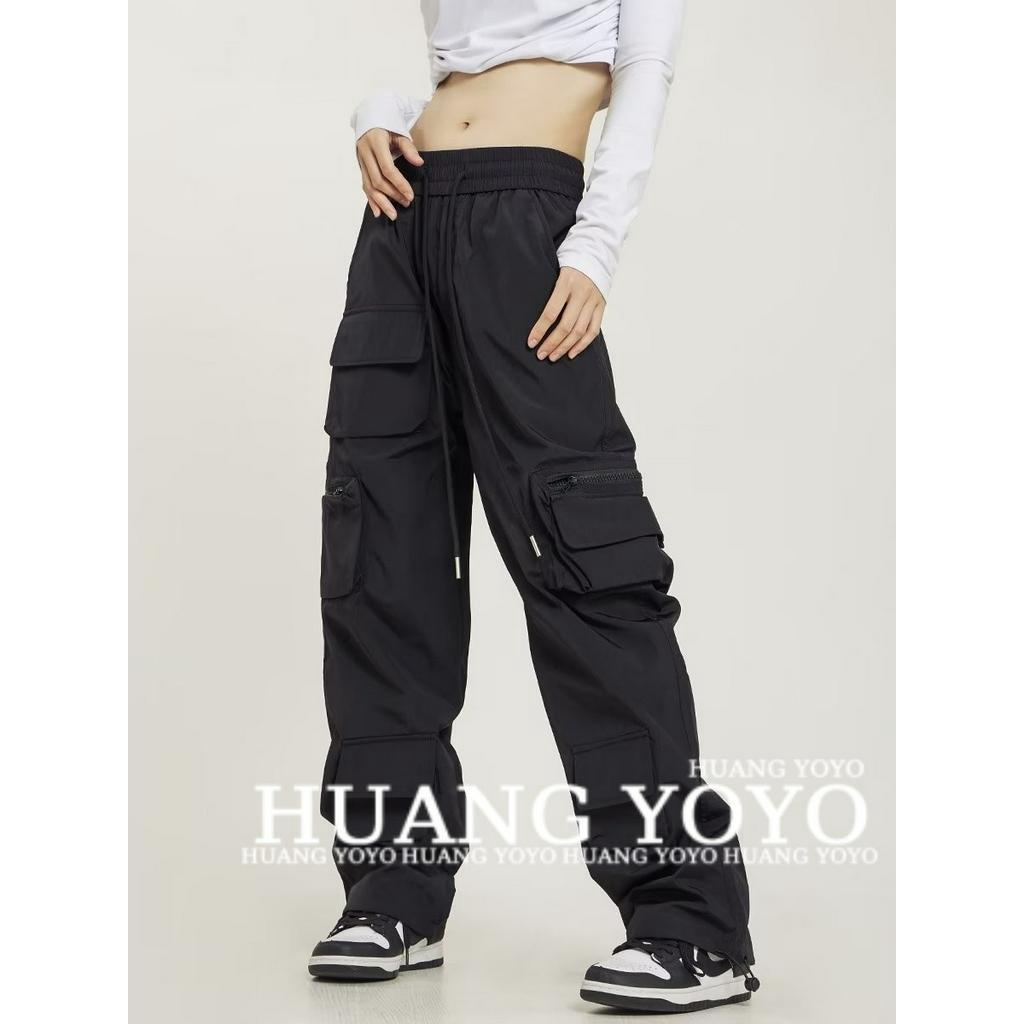 Quần Dài Eo Cao Có Túi Dây Rút Phong Cách Đường Phố Mỹ Hàng Mới 2023 Y2K Dành Cho Bạn Nữ