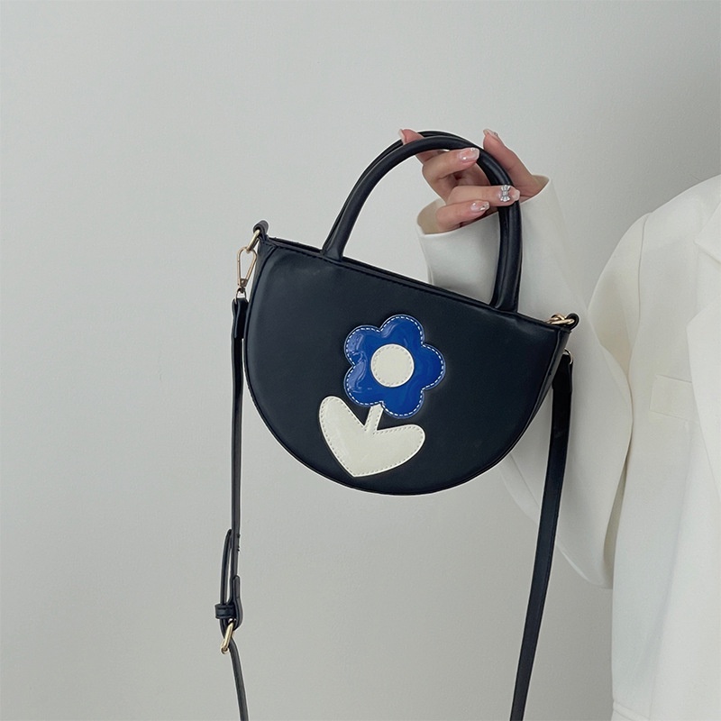 Túi Đeo Chéo Hình Bán Nguyệt Phối Màu Sắc Tương Phản Thời Trang Cho Nữ