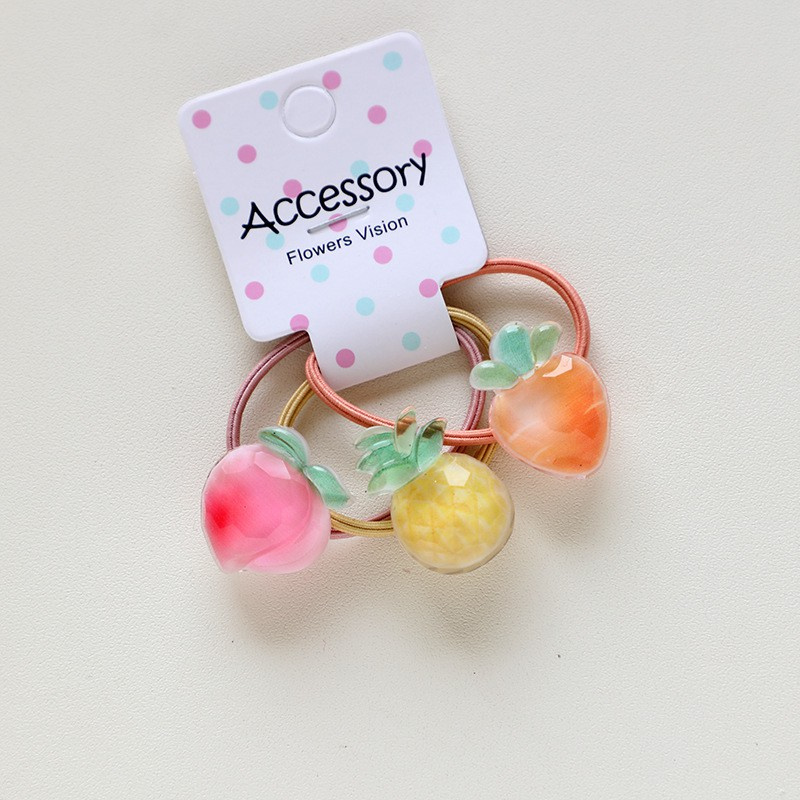 Set 3 dây buộc tóc co giãn kiểu dáng hoạt hình dễ thương cho bé gái