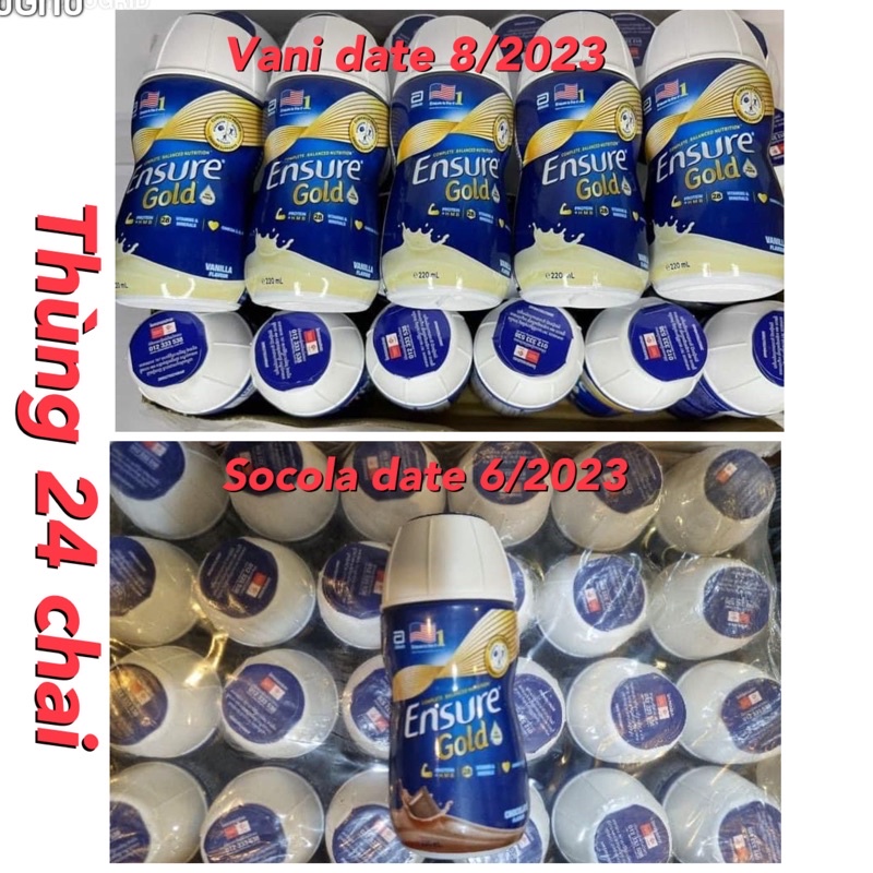 -THÙNG 24 CHAI SỮA NƯỚC ENSURE GOLD VỊ VANI 220ML