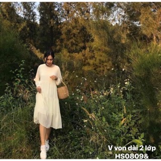Váy von trơn dài tay hai lớp - HS