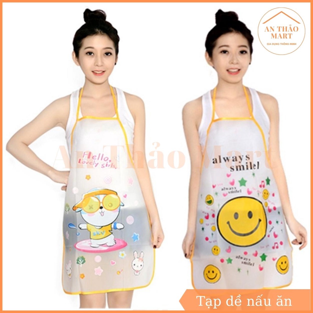 Tạp Dề Nấu Ăn Chống Thấm Nước In Hình Cute Dễ Thương