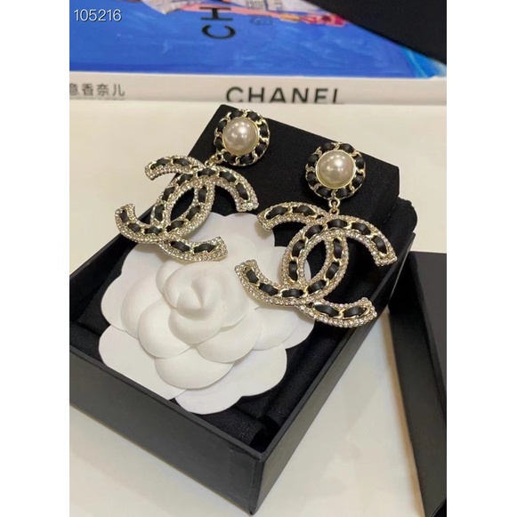 Bông Tai Chữ C Đính Ngọc Trai Nhân Tạo 22P