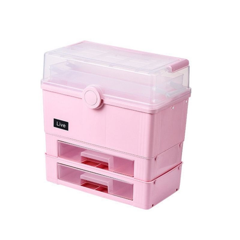 Hộp Đựng Thuốc Gia Đình Y Tế 3 tầng Chia Ngăn Có 2 Ngăn Kéo Nhựa PP Loại 1 Smart Home 1904
