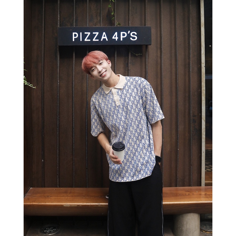 DVRK - Áo polo họa tiết Monogram DAZZLING BLUE-DVRK-22SS