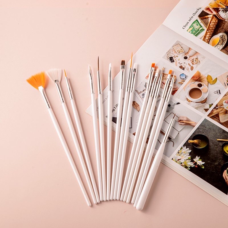 Bộ 15 Cọ Vẽ Móng, Cọ Vẽ Móng Dành Cho Học Viên