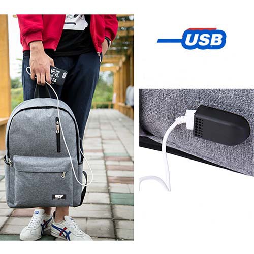 Balo nam nữ đi học mang phong cách thời trang Hàn Quốc thiết kế cổng sạc USB hiện đại thương hiệu Solar Fashion