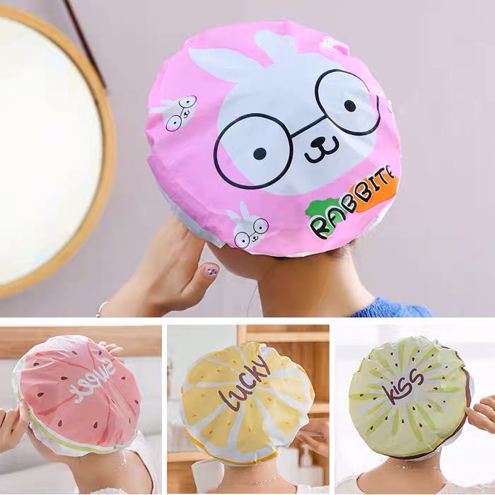 Mũ Tắm Trùm Đầu In Hình Cute - Mũ Trùm Đầu Khi Tắm Chống Nước Tiện Dụng ( Nhiều Hình ) 1248 Korea Store 88