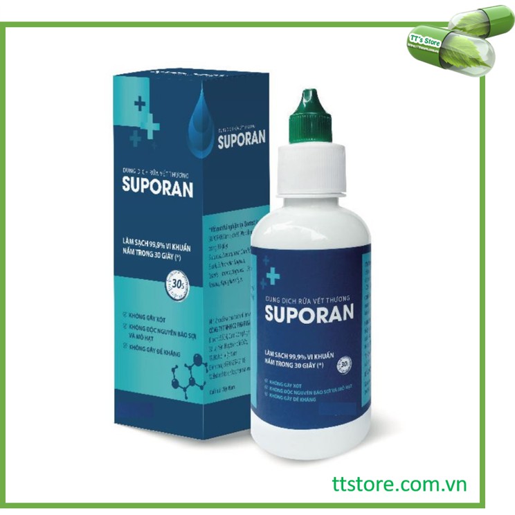 Dung dịch rửa vết thương Suporan Spray (Chai 100ml) [sopuran, nacurgo, povidine]