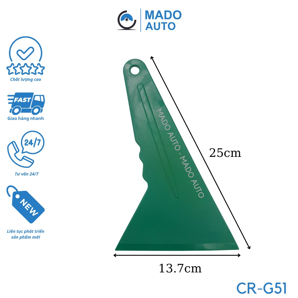 Gạt nhựa dán Film Phim cách nhiệt ô tô, dụng cụ dán Decal nhà kính cỡ lớn, lưỡi mềm MADO AUTO Plastic Squeegee CR-G51