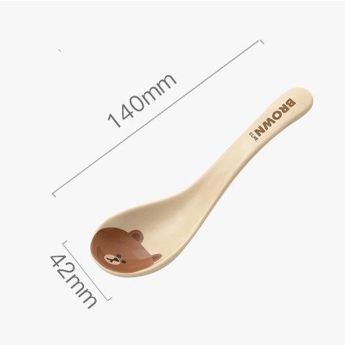 Thìa gốm sứ Line Friends chất lượng cao; thìa ăn súp, cơm siêu dễ thương